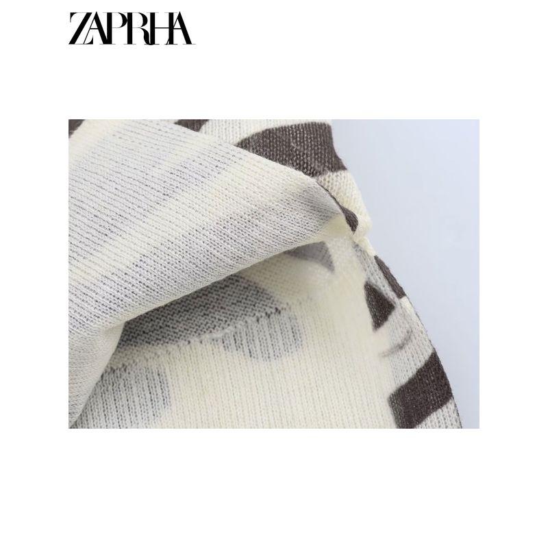 Zaprha 2025 New Arrival Long Sleeves Round Neck Minimalist Casual Thin Needle Knitwear Female Loose and Lazy Style 0506005