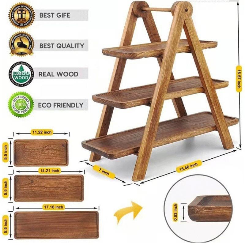Wooden Fruit Tray for Serving Food Decorative Snack Plates Kitchen Storage Organizer Rustic Wooden Dish for Snacks Bread Dessert