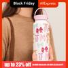 Reusable INS Insulated Water Bottle Portable 1L Outdoor Insulated Mug Thickened Stainless Steel Floral Thermal Cup Kitchenware