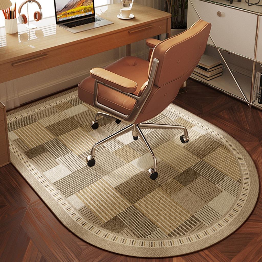 Study Carpet Non-Slip Waterproof Soft Floor Mat Minimalist Geometric Line Texture Rug Semicircle Home Decoration Mats