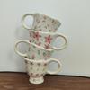 2pc,Floral pattern,Hand-kneaded,Flower,Fresh and elegant,Mug,Coffee cup,Goblet,French-style,Underglaze color,Hua Hua