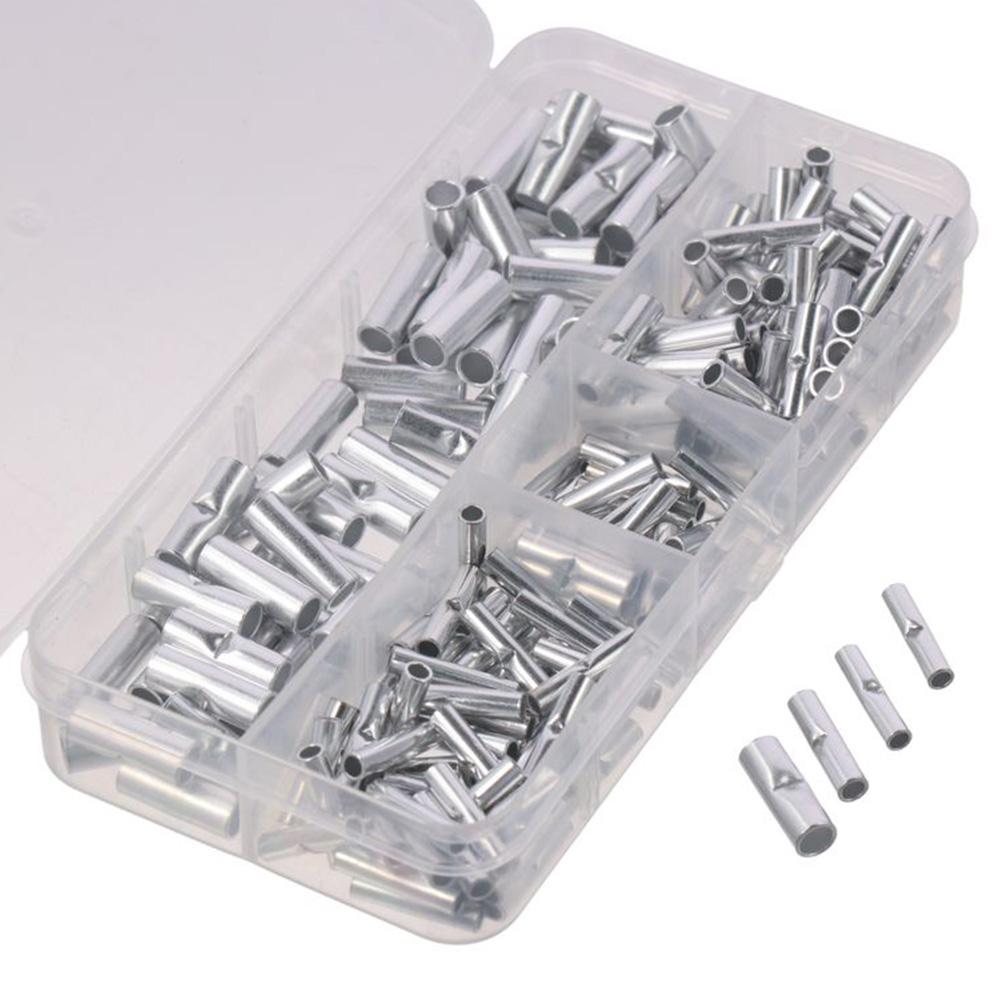 200pcs Tinned Copper Non Insulated Butt Connectors Kit Metal Uninsulated Crimp Wire Connectors  DIY