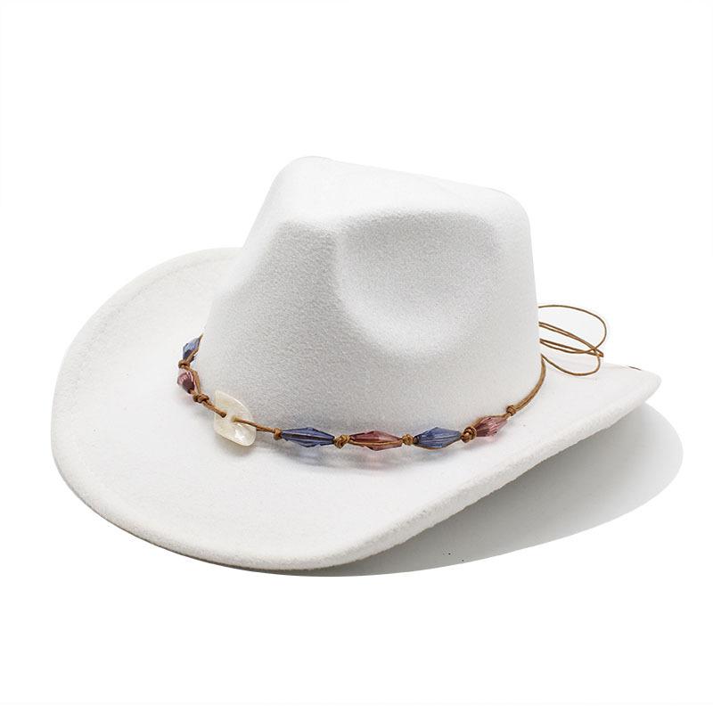 Western Cowboy Vintage Wool Jazz Hat Felt Men'S And Women'S Prairie Top Hat