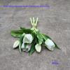 Latex Silicone Soft Rubber Tulip - 28CM Five-Headed Realistic Flower (3 Blooms, 2 Buds) Simulation Ornament