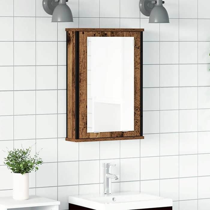 VidaXL Armoire à miroir de salle de bain vieux bois bois d'ingénierie, armoire de toilette avec miroir, armoire à miroir, 862229