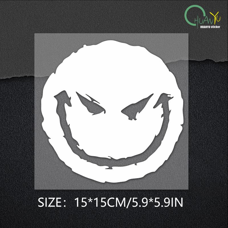 Personalisierte Autoaufkleber Dekorative Motorradaufkleber Böses Gesicht Dekorative Accessoires Wasserdichter Vinylaufkleber