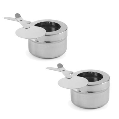 Steel Container with Lid for Paste Fuel for Food Warmer Set of 2 A Hendi 470527