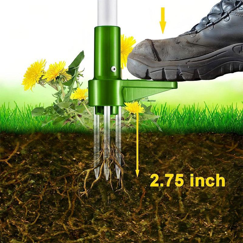 Stand Up Weeder Gardening Weed Puller Tool Multi-Function Long Handle Weeding Tool Portable Weed Remover for Outdoor Yard Grass