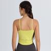 Padded Sports Bra Yoga Vest, Women's Shockproof Cami Top with Thin Straps