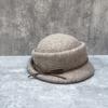Pink Little Princess Daughter Wind Bow Curled Wool Top Hat Women'S Autumn And Winter Elegant Warm Bucket Hat Shows Small Face