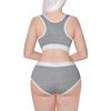 LittleForBig Women's 2-Piece Bralette Set (Gamer Girl) Cotton Cami and Panties, Gray, Size 2XL