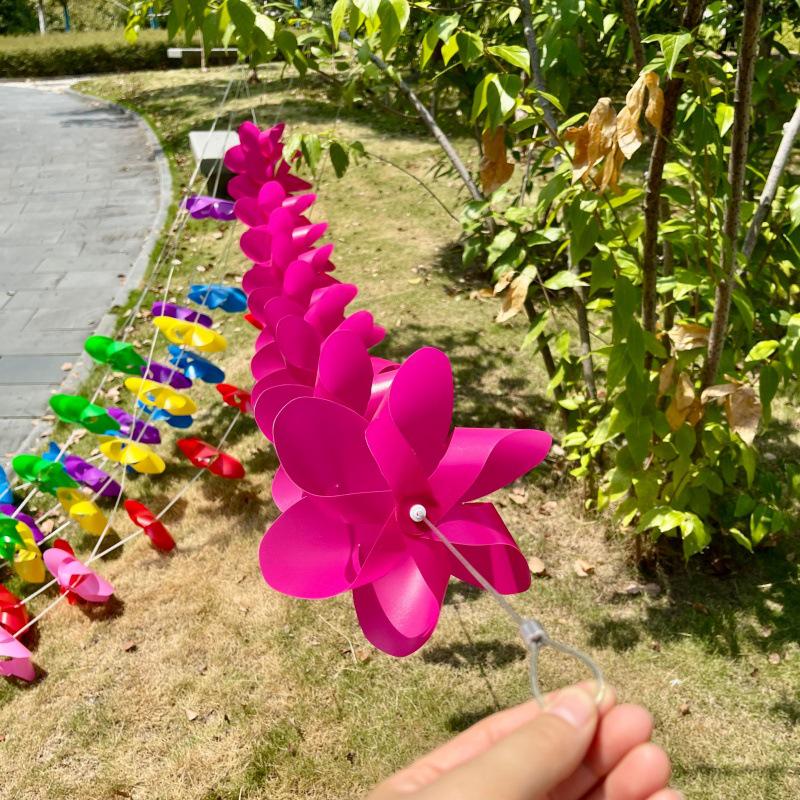 Six-Petal Pinwheel with Steel Wire: Outdoor Hanging Decoration for Festivals, Buildings, Scenic Spots, and Homestays