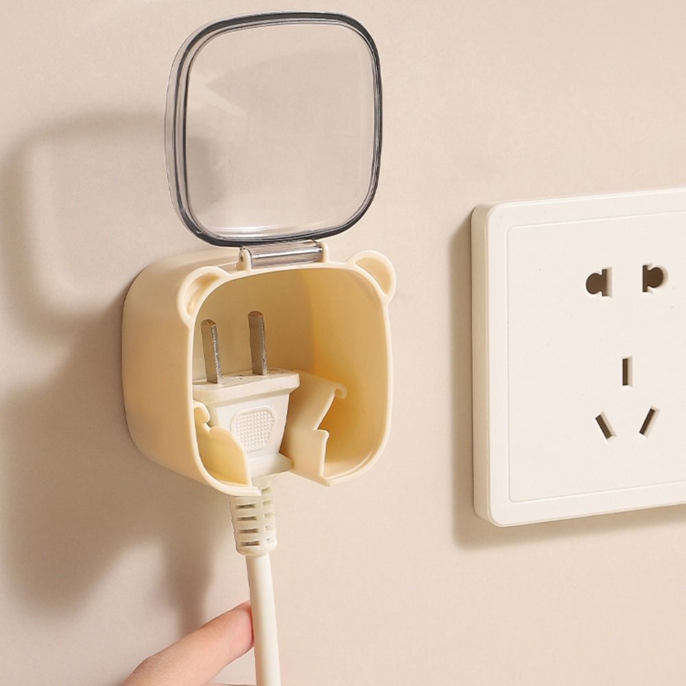 2Pcs 2-IN-1 Plug Dust Cover Self-adhesive Power Socket Organizer New Plug Holder