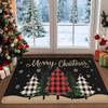 1pc Merry Christmas Doormat Decorative Mat, Winter Christmas Tree Decor Entryway Mat Non-Slip Mat for Bedroom Bathroom Kitchen Floor Mat Holiday Decor