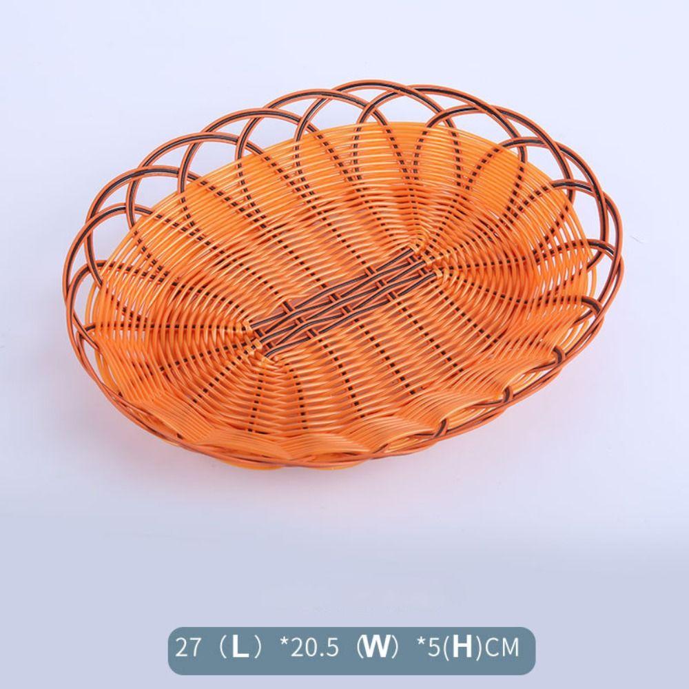 Handgewebte Kunststoff-Imitations-Rebe Obstplatte Härte Brot Obst Gemüse Körbe