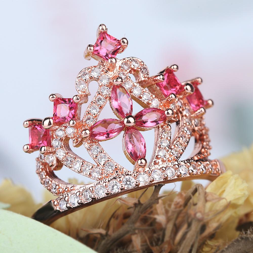 Factory Straight Colorful Crown Ring Women'S Personalized Original Ring, Jewelry Goods