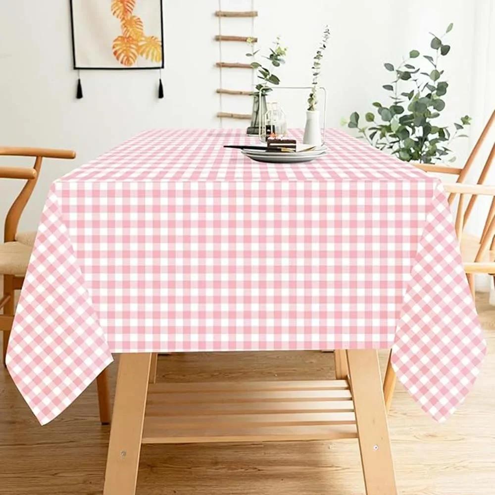 Einweg-Tischdecke Rot Schwarz Kariert Tischdecke Weihnachten Picknick Party Geburtstag Hochzeit Wasserdicht Schreibtischdecke Tischdeko