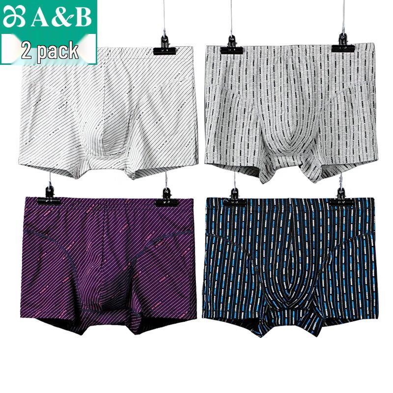 

AB Men s Striped Stretch Cotton Boxer Briefs (2-Pack) XL