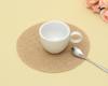 10pcs Round Linen Jute Burlap Dining Table Mat Linen Table Placemat Tea Cup Plates Mats For Home Wedding Christmas Party Decor