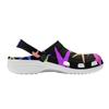 White EVA Clogs with Cosmic Snake Print, Lightweight Slip On Garden Shoes, Breathable Beach Sandals, Indoor Outdoor Slippers for Men Women