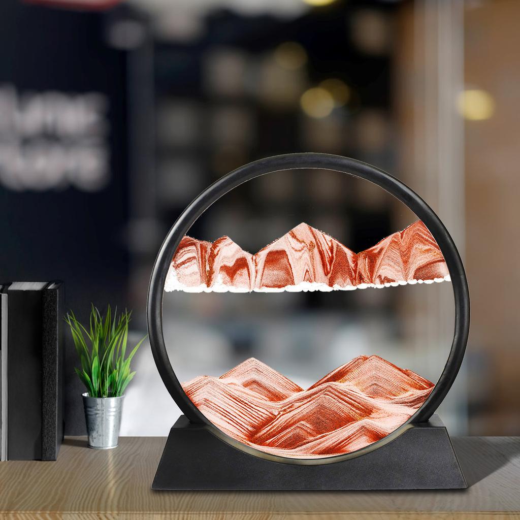 3D Quicksand Painting Ornament Creative Moving Sand Art Painting Dynamic Sandscapes for Home Office Desktop Flowing Decoration