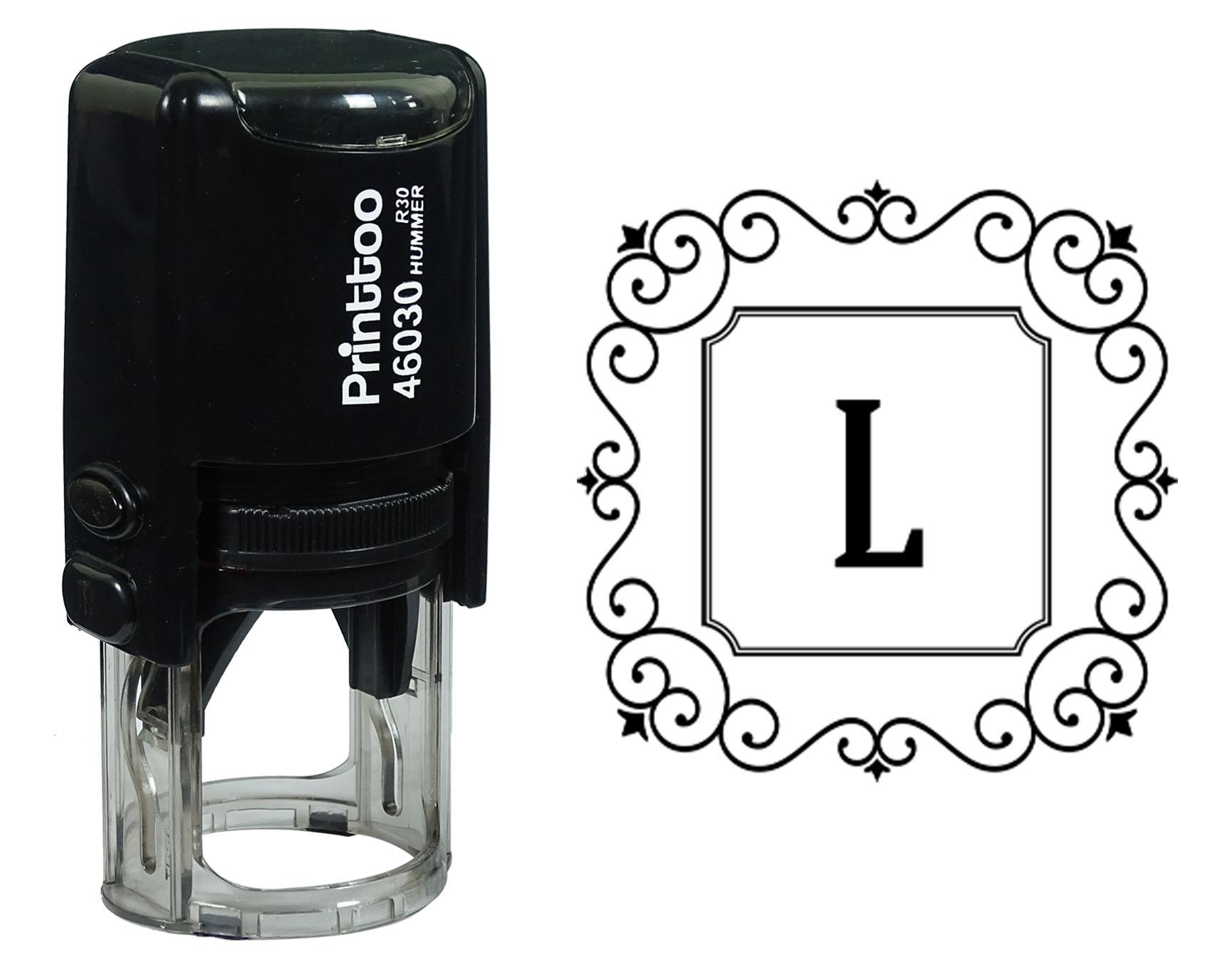 

Printtoo Alphabet L Monogram Initial Square Swirl Border Self Inking Rubber Stamp Office 30 mm Diameter (Approx) фиолетовый