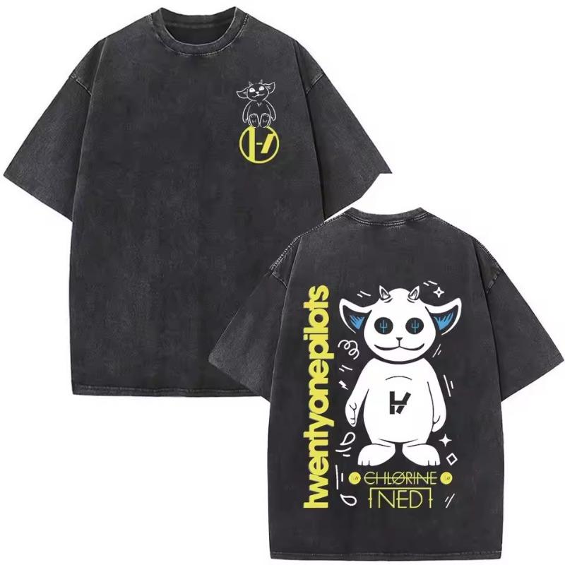 Twenty One Pilots Vintage skalbti Naujas atvykimas Vyriški drabužiai Marškinėliai Homme Grafiniai marškinėliai Vyriški marškinėliai vyrams Ropa Hombre 50843
