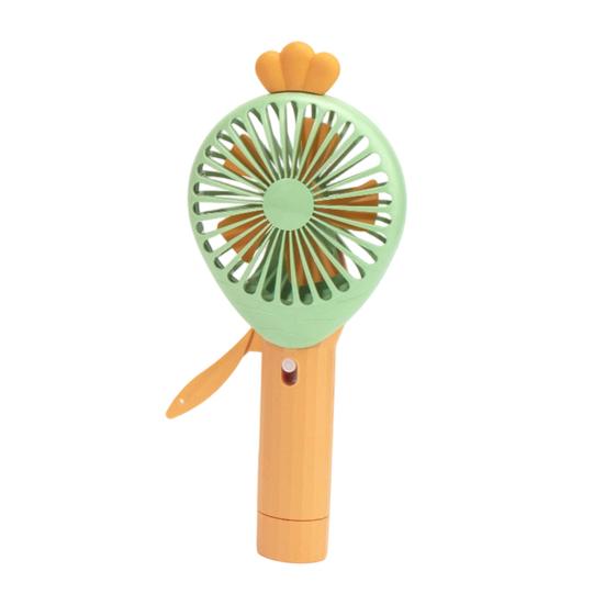 Pineapple Carrot Handheld Fan Press Misting Summer Cooling Fan Lightweight Portable Travel Outdoor Manual Mist Spray Personal Fan