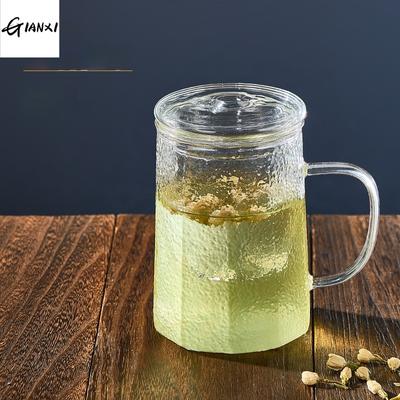 550ML Transparent Handle Glass Cups Home And Kitchen Coffee Mug Drinkware Glassware Scented Tea Cup Drinking Utensils