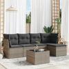 Vidaxl 6-Cz. Set di Mobili da Giardino con Cuscini, Grigio, Polyrattan