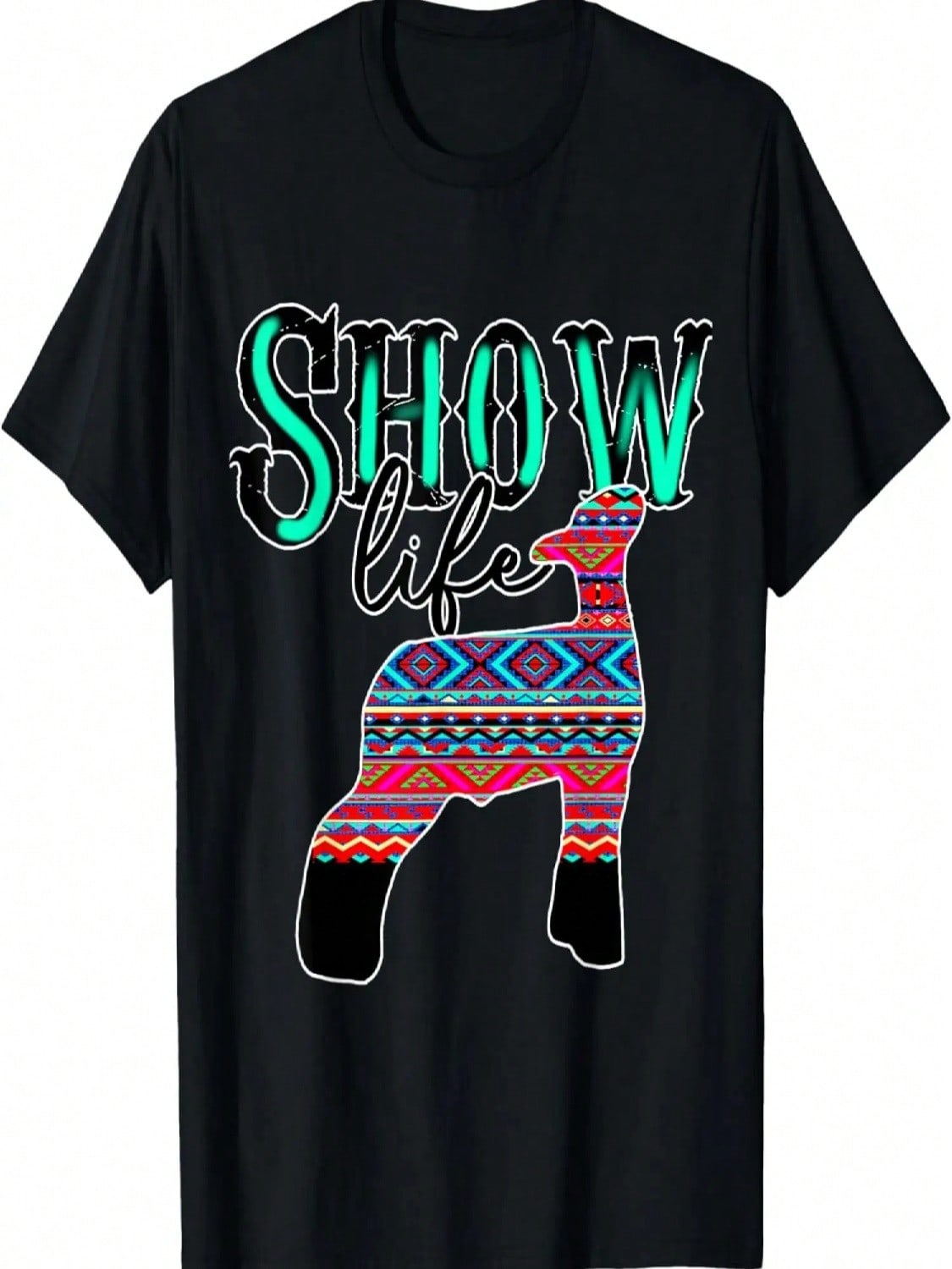 Show Life Livestock Lamb Show Market Sheep Serape T-Shirt S разноцветный