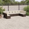 VidaXL Garden Lounge Set with Cushions 10 Pcs, Patio Sofas, Patio Furniture Set, Outdoor Furniture, Brown 3218093