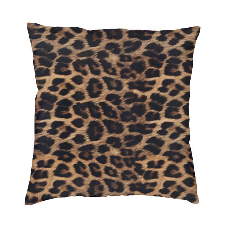 Leopard Cheetah Fur Hide Print Pink Pattern Square Pillow Case Home Decorative Cushions Throw Pillow Car Doublesided Printing
