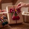 Velvet Christmas Hanging Decoration Wine Red Bow Ornament  Christmas Tree Decoration
