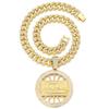 Da Vinci Rhinestone Pendant with Cuban Chain - European & American Style Hip Hop Jewelry