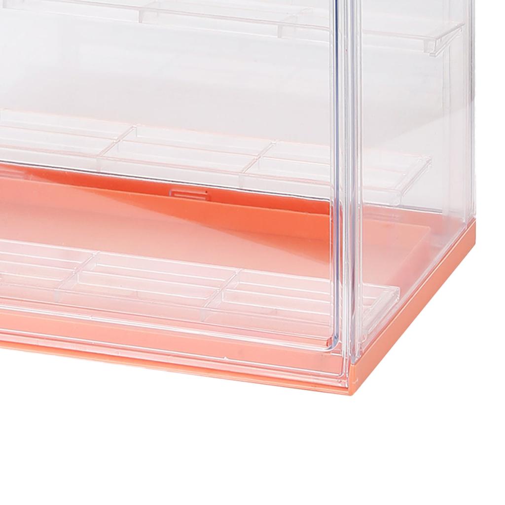 Doll Display Case Magnetic Stable Transparent Doll Showcase for Collectibles Action Figures Orange