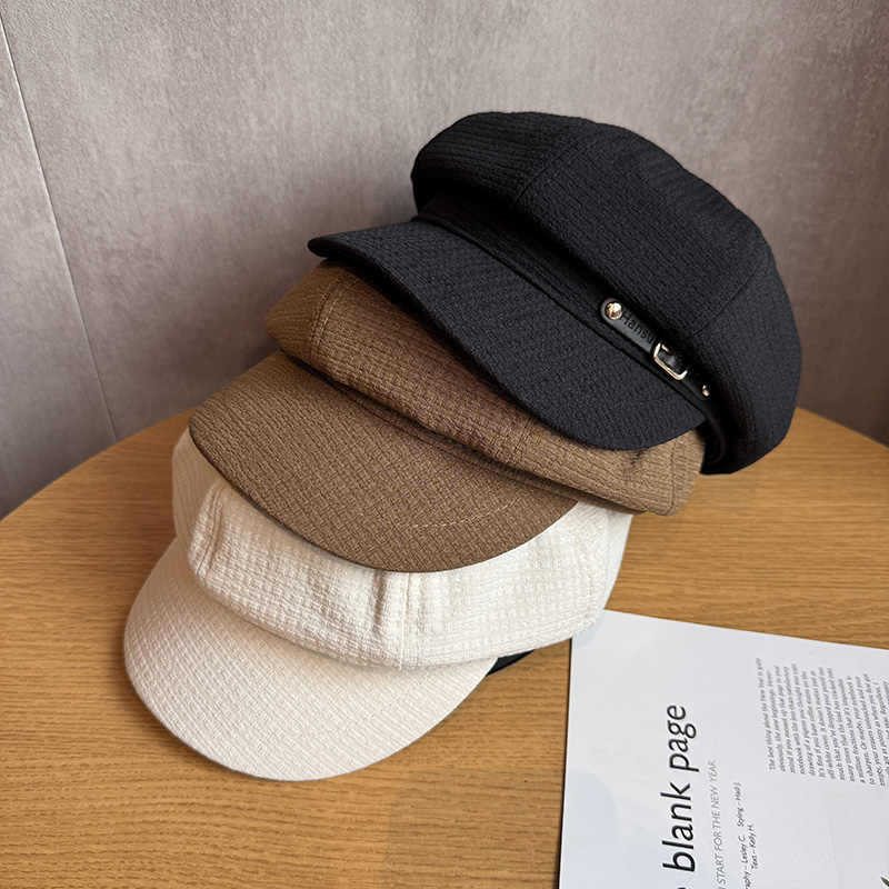 Autumn and winter hat women's retro hat fashion versatile cap small octagonal hat