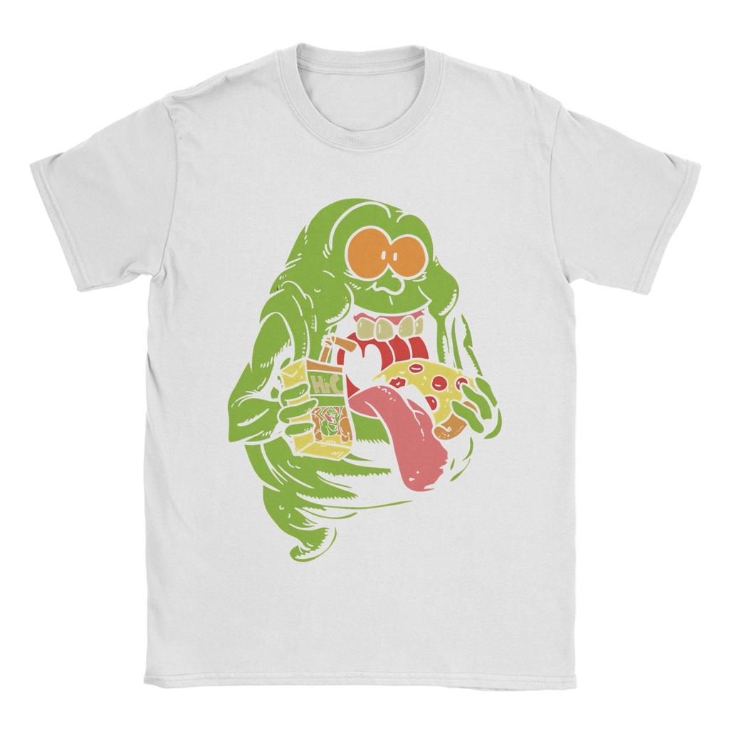 Ghostbusters Slimer Neon TShirt Beach Hippie T Shirts Unisexs Cotton O Neck 4XL 5XL 6XL Top Tees Short Sleeve Streetwear Tshirt