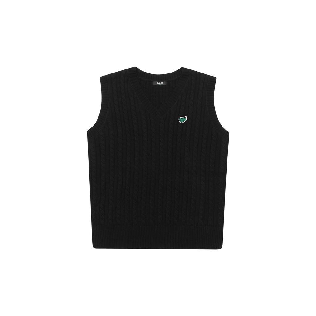BALBI Cable V-Neck Wool Knit Vest