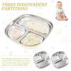304 Stainless Steel Kids Tableware Silicone Suction Base Easy To Clean Stainless Steel Divided Plate Divided Design