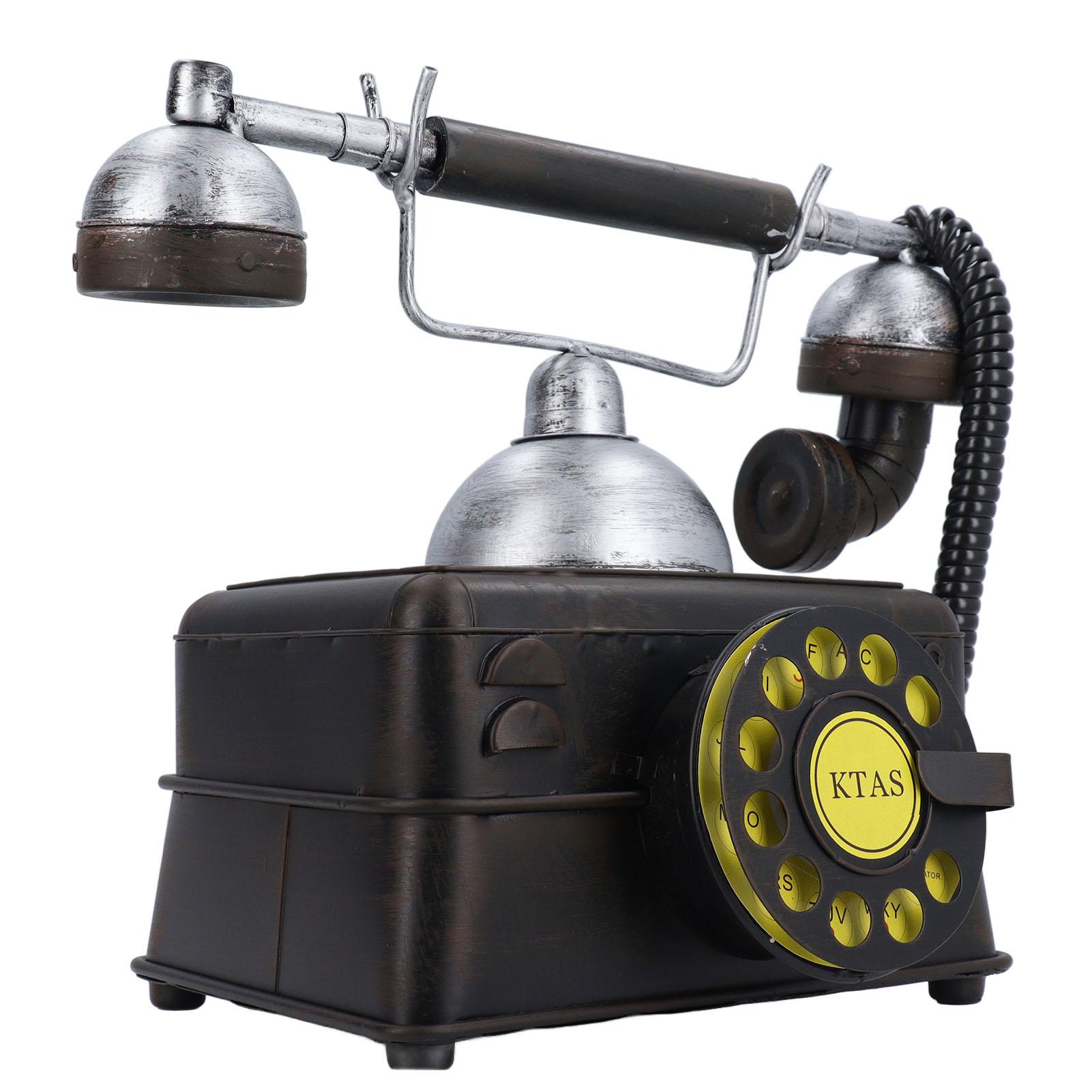 

Винтажный телефонный декор, статуэтка с вращающимся диском, ретро-телефоны, украшение для домашнего офиса, бара