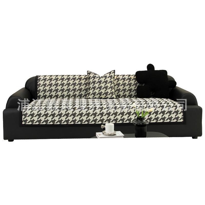 Ice Silk Sofa Cushion, Summer Mat, Seat Cushion Non-Slip  New Summer Thousand Bird Grid Sofa Cover Can Be Machine Washed