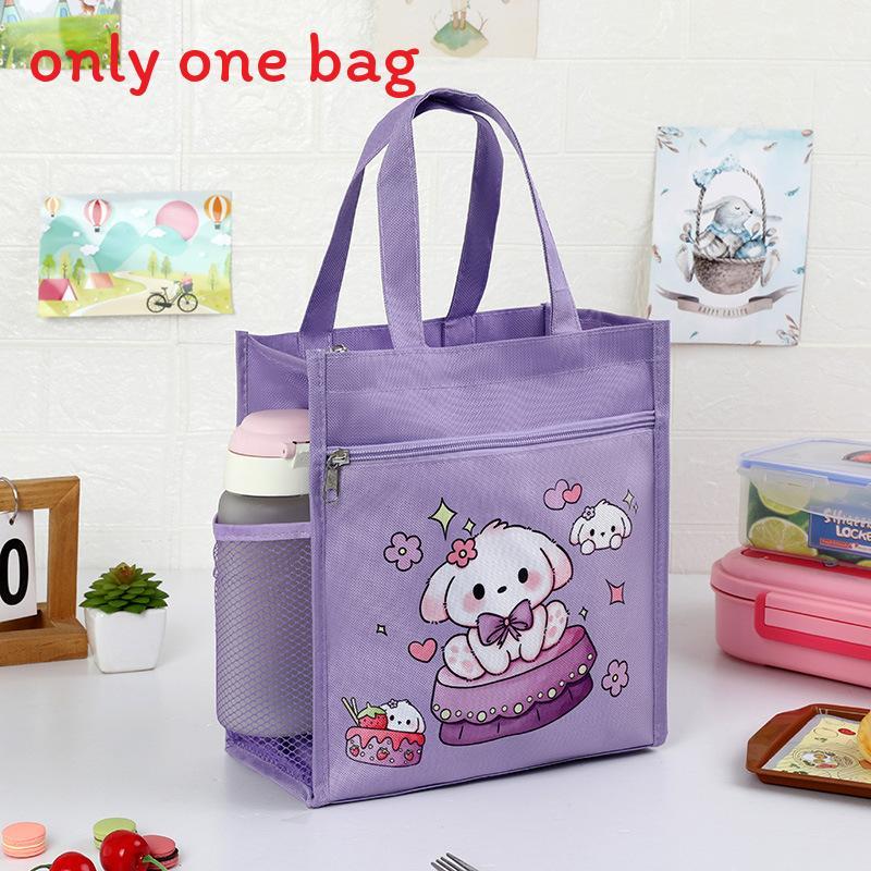 Childrens Cartoon Canvas Lunch Bag With Waterproof Handle For School And Travel