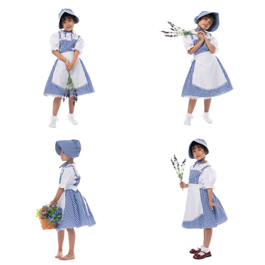 Peasant Girl Dress Women With Polyester Fabric For Cosplay And Stage Performances