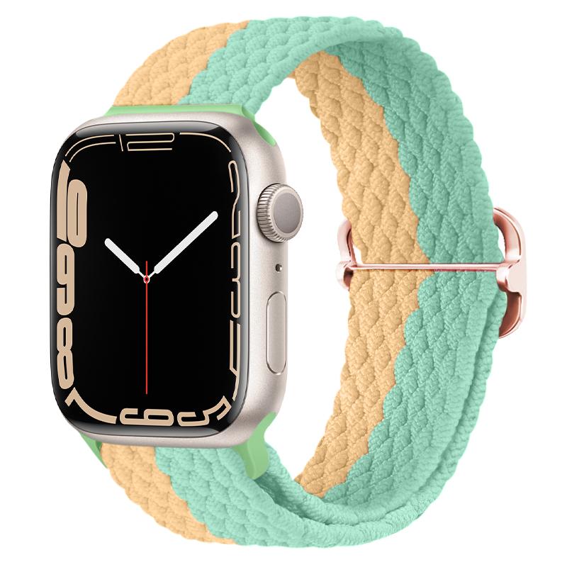 Braided Loop Strap for Apple Watch Band 44mm 40mm 49mm 45mm 41mm 46mm 42 38mm Nylon Bracelet iWatch Series Ultra 10 9 8 7 6 5 SE