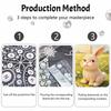 Pearl painting kit cute rabbit floral meadow DIY home decoration painting