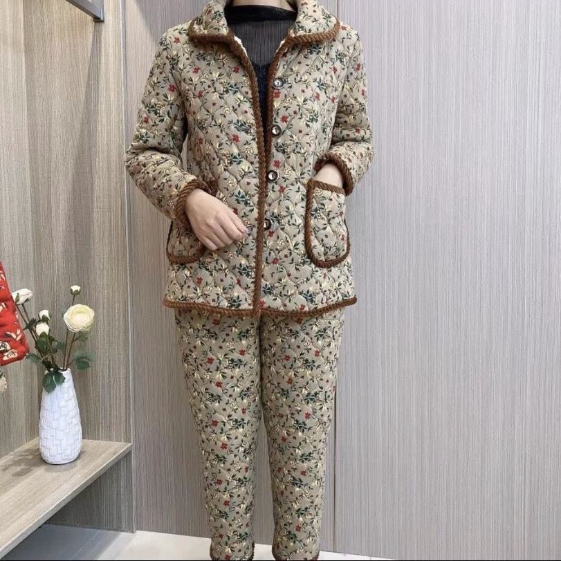 Women's Winter Thickened Warm Pajama Set Plush Long Sleeve Sleepwear Velvet Home Set Clothes  Plus Size