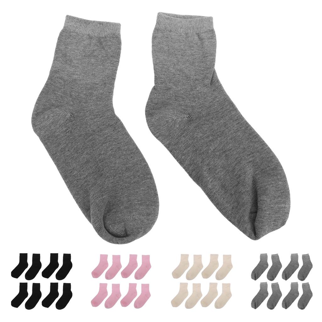 4 Pairs Gel Socks Reusable Moisturizing Socks Soft Solid Color Elastic Casual Gel Lining Socks for S