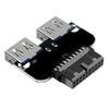 Female Motherboard Adapter USB 3.0 19 20 Pin Socket to Dual USB 3.0 A Splitter Anti-Interference Ability Stability