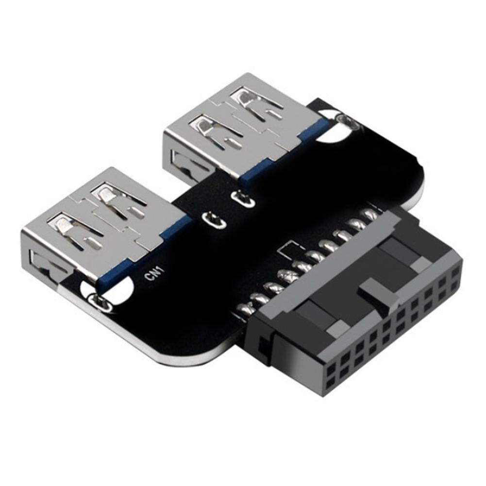 Female Motherboard Adapter USB 3.0 19 20 Pin Socket to Dual USB 3.0 A Splitter Anti-Interference Ability Stability